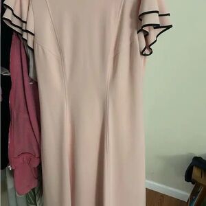 Elegant Pink Ruffle Sleeve Dress